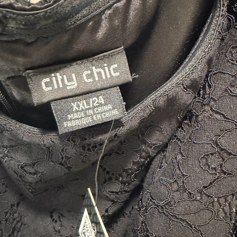 City Chic Elegant Black Lace Top